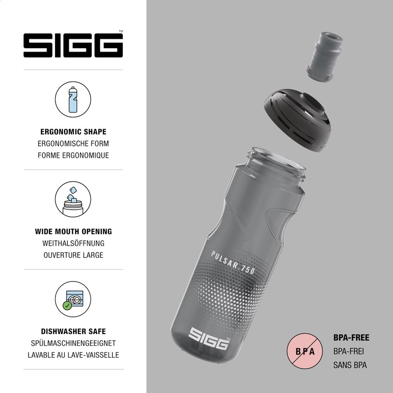 SIGG - Bicycle Water Bottle - Pulsar Anthtracite - Squeezable