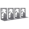 4 Pcs Metal Bookends Anti Slip Exquisite Beautiful Unique Design