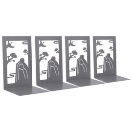 4 Pcs Metal Bookends Anti Slip Exquisite Beautiful Unique Design Portable Decorative Bookends Desktop Book Ends Mountain