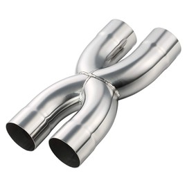 LCGP Universal 2.5" In/Out Crossover X Pipe 12" Length Stainless Steel Exhaust Pipe