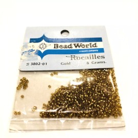 Bead World Rocailles Seed Beads Gold 380201 8 Grams Jewelry Making Craft Art NEW