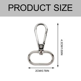 MIRKUZI Carabiner with Spring Hooks, Pack of 10 Rotating Silver Carabiner Hooks, Lanyard Spring Hooks, Rotating Claw Keychains, Mountaineering Keychain Hooks