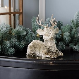 Seasonal LLC Pipa 8.65" Deer | Christmas Themed Decoration | Champagne Color