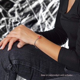 MATERIA by Matthias Wagner Snake Chain Bracelet 925 Silver 3 mm Wide for Beads in 17-23 cm, 17 centimetres, Sterling Silver, without stone