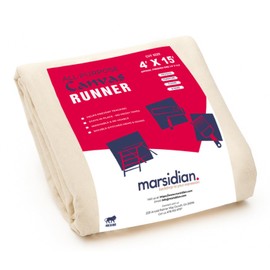 marsidian Cotton Canvas Drop Cloth for Painting 4x15 ft (8 Oz) - Reusable Canvas Tarp Heavy Duty Protection for Floor Cover, Furniture, Surfaces & Renovation