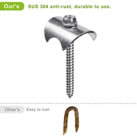 Insaga Fence Staples for Wire Fencing, 304 Stainless Steel Fence Nails, Reusable Wire Fence Staples Fasteners, 200pcs Fence Screws with Wire Fixer for Wire Mesh and Woven Fences