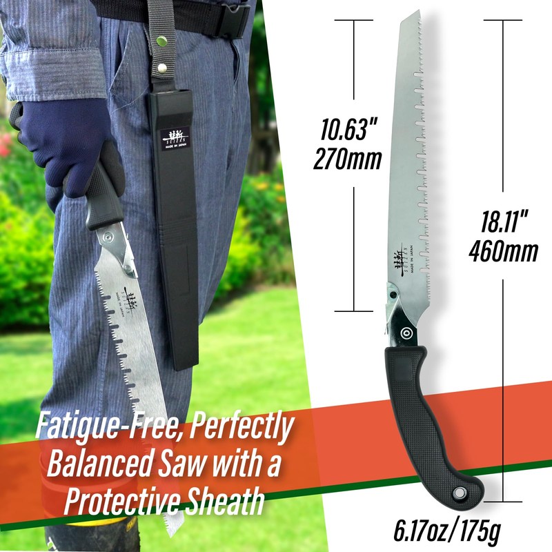 SUIZAN Pruning Saw 10.6" Gullet Blade - Professional Japanese Tree