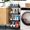 SPACEKEEPER Storage Cart 4-Tier, Bathroom Rolling Cart Utility Storage Organizer