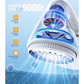 POPCHOSE POPCHOSE Fabric Shaver, Rechargeable Lint Remover Defuzzer Sweater Shaver, Fuzz Remover for Clothes, Sweater, Furniture, Couch, Cashmere(Two 6-Leaf Blades Extra, Electrostatic Brush)