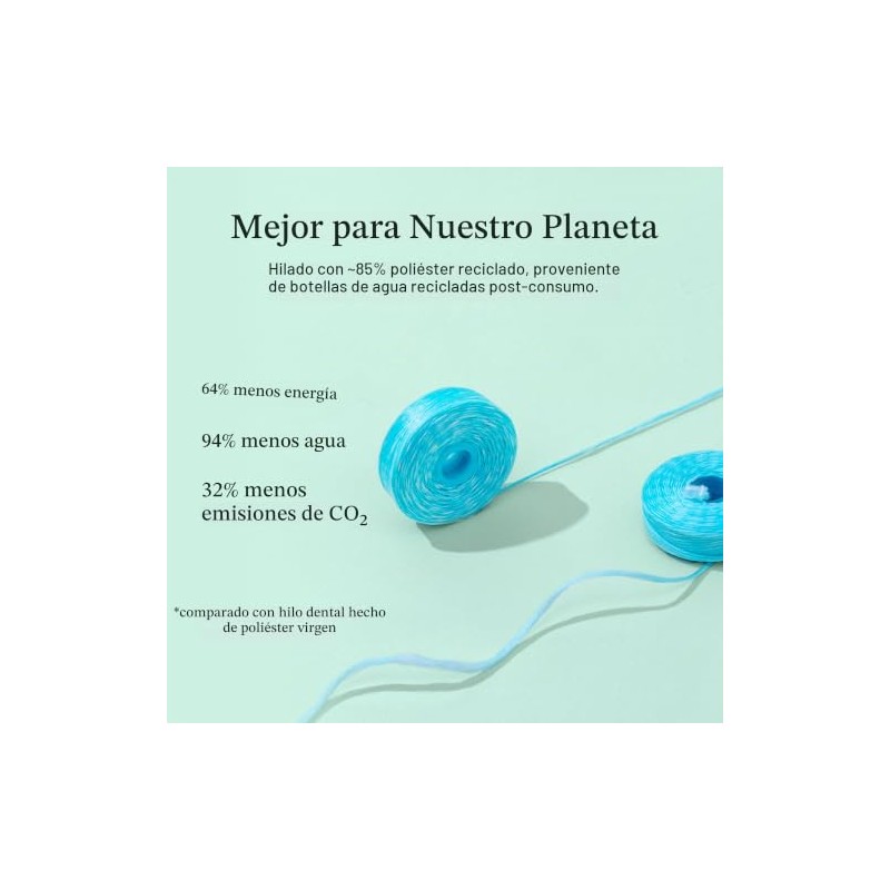 Cocofloss Hilo dental tela expandible de COCOLAB, aroma a menta,