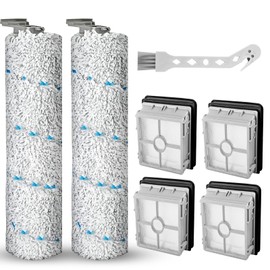 Brush Roll Replacement compatible with Bissell CrossWave X7 Pet Pro 3011 3055 3277 3279 3276A Multi-Surface Wet Dry Vacuum Cleaner 2 Brush Roll 4 HEPA Filter