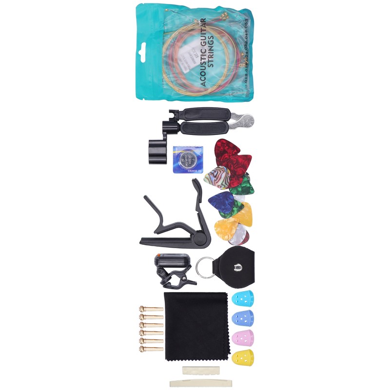 50Pcs Guitar Accessories Kit Strings Picks Capo Finger Cot Tuner