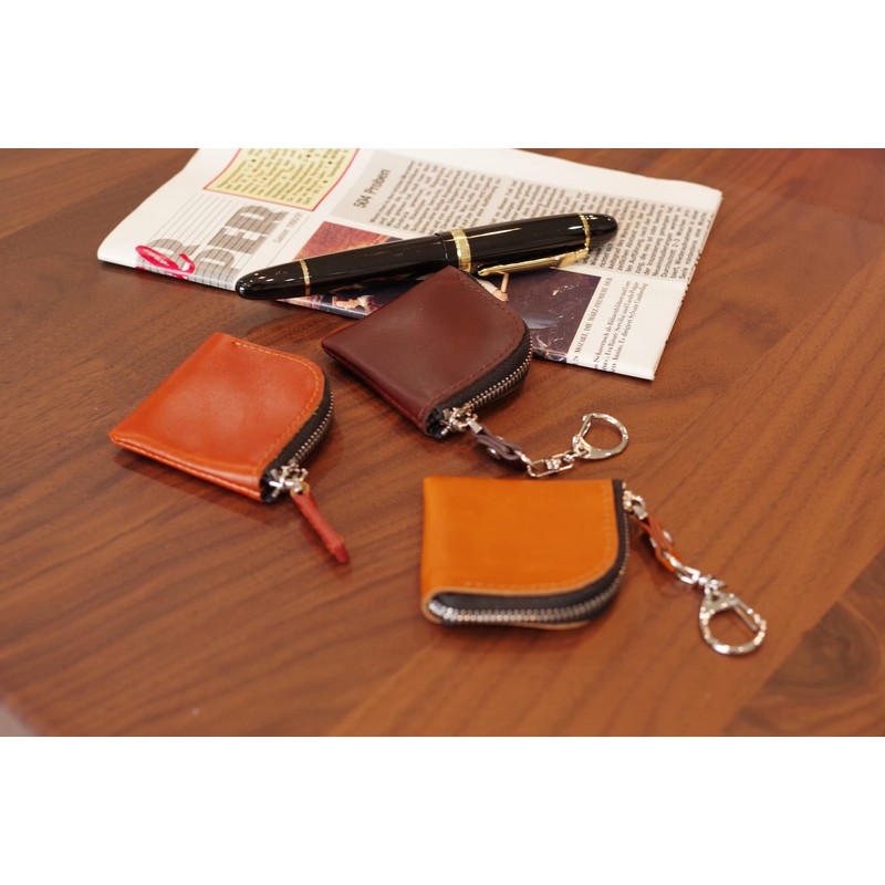 Le sourire Men's Coin Purse, Palm Size, Genuine Leather, Compact,