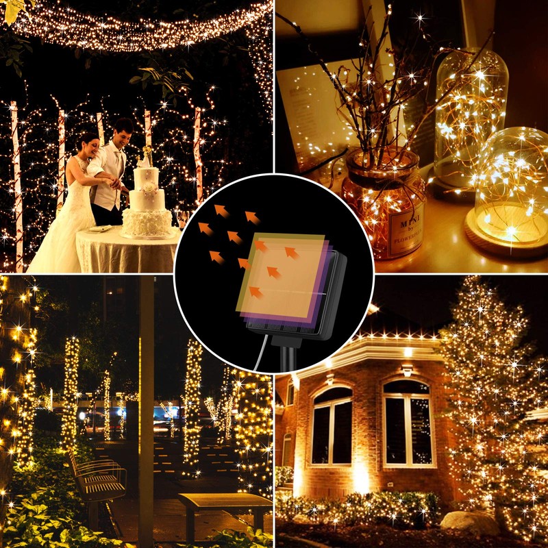 Brightever Outdoor Solar String Lights Waterproof 288Ft, 4-Pack Each 72FT