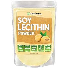 XPRS Nutra Polvo de lecitina de soja – Polvo de lecitina de grado alimenticio – Adecuado para cocinar, hornear y más – Lecitina de soja vegana en polvo (8 onzas)