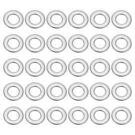 PATIKIL 304 Stainless Steel Flat Gasket, 30 Pack 1/4" ID x 4/9" OD x 0.04" Thick Metal Fender Washers Small Washers for Screws and Bolts Assortment