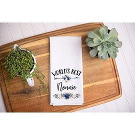 World's Best Nonnie Kitchen Towel - Kitchen Towels Gift for Nana - Gift Mothers Day- Birthday- Holiday - Dish Towels - Best Nonnie Kitchen Towels - Kitchen Soft and Absorbent Kitchen Tea Towel