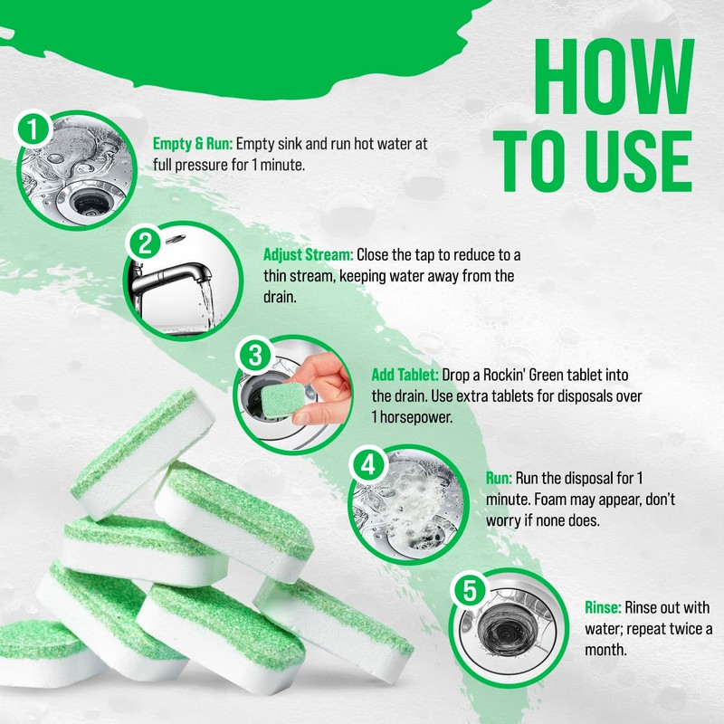 Rockin' Green Deep Cleaning and Deodorizing Tablets for Dishwashers, Washing