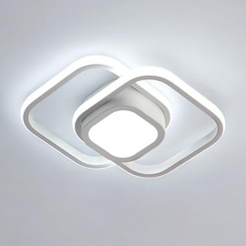 Dorlink Dorlink LED Ceiling Light, White Square Modern LED Ceiling Lighting, 32W 6500K Cool Light Acrylic Aluminum Light Fittings Ceilings for Hallway, Living Room, Kitchen, Bedroom, Aisle