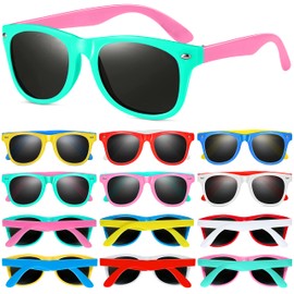 GINMIC Kids Sunglasses Party Favors, 12Pack Neon for Kids, Boys and Girls, Great Gift Birthday Supplies, Beach, Pool Favors, Fun Gift, Toys, Goody Bag Favors - 80’s Accessories