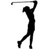 Car Sticker Playing Golf Sticker Black 5,5 x 10cm