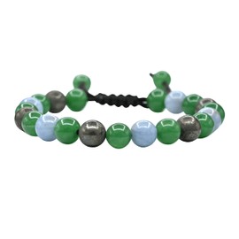 Motivational Bracelet for Women Men Manifestation - Pyrite Angelite Green Aventurine Bracelet Set for Men Women Healing Calming Anxiety Stress Relief Gifts Pulseras Para Hombres Mujer (Adjustable)