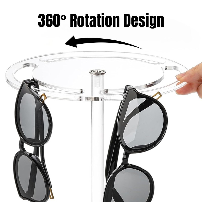 GoaePode 2-Tier Acrylic Sunglasses Holder - Transparent Glasses Organiser with