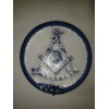 Embroidered Masonic Sun Square & Compass Patch White & Blue
