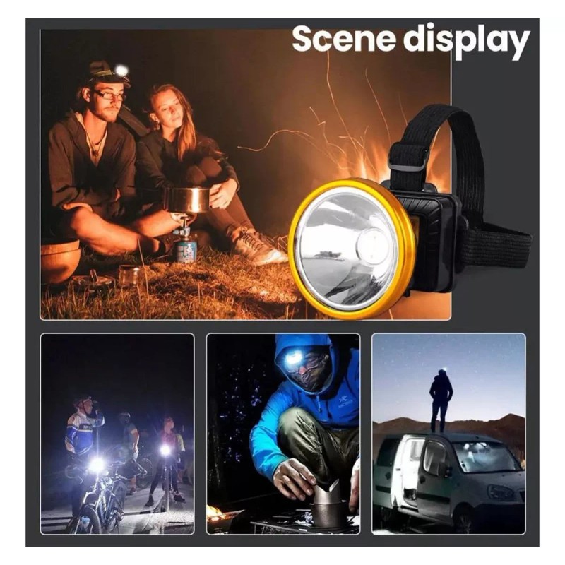 HEADLIGHT Lampara Minera Luz Led Camping Recargable Usb Campamento
