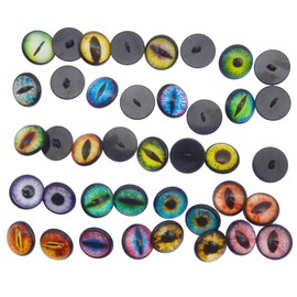 20 Pairs 12mm Sew On Eyes for Amigurumi Stuffed Plush Toys Dolls Glass Button Dragon Owl Animal Eyes