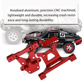 Rcarmumb RC Front Rear Body Post Mount Upgrades Part for 1/16 E-REVO 71076-3,Mini Slash 70054-1,2PCS Alloy Front Body Post Mount & Rear Body Post Mount Hops Up,Red