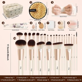 Brochas de Maquillaje Profesional 49 piezas – Set completo con estuche y accesorios