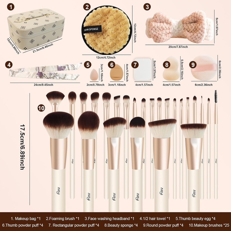 Brochas de Maquillaje Profesional 49 piezas – Set completo con