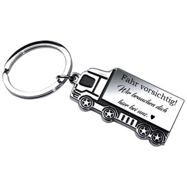 Metal keyring model: LKW Berufskraftfahrer Fahr vorsichtig! Metal, Wir Brauchen Dich Hier Bei Uns