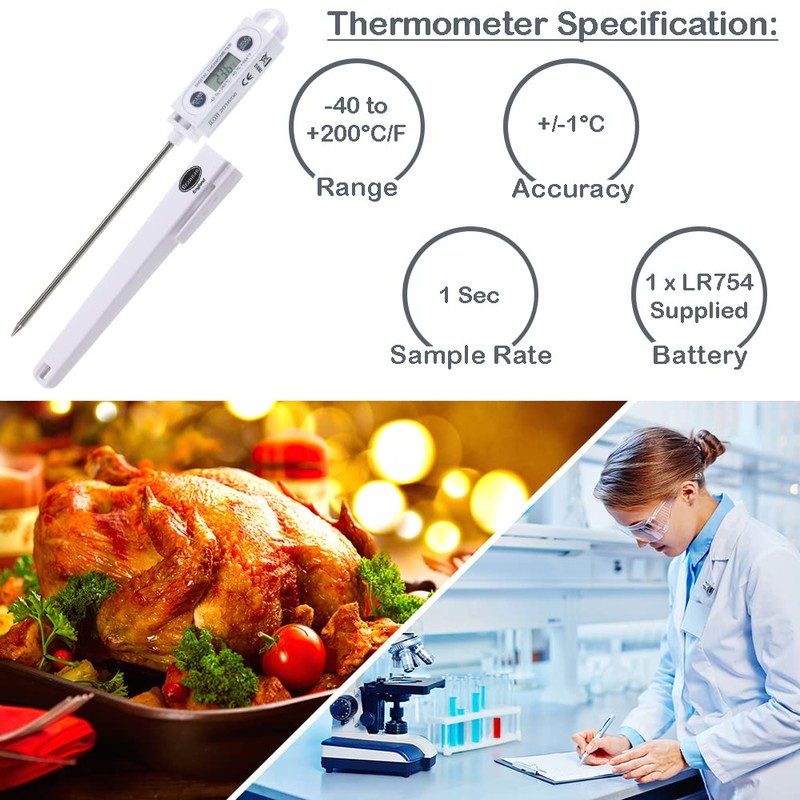 Brannan Digital Food Probe Thermometer and 2 Point Traceable Calibration