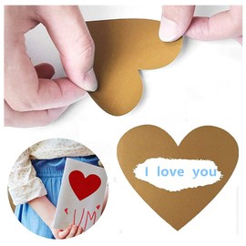 Pack of 60 labels scratch stickers, scratch labels, heart scratch cards, scratch stickers, wedding surprise scratch film, scratch off label card, heart, dialogue