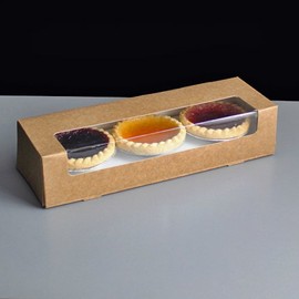 Brown Kraft Double Stack Mince Pie Box 9 x 3 x 2, Pack of 25