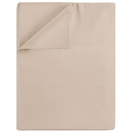 Full Size Flat Bed Sheet - Hotel Luxury Single Flat Sheet Only - Wrinkle Free and Fade Resistant Flat Sheet - Extra Soft, Comfy and Breathable Flat Sheet for Women and Men - Wheat Top Flat Sheet Only