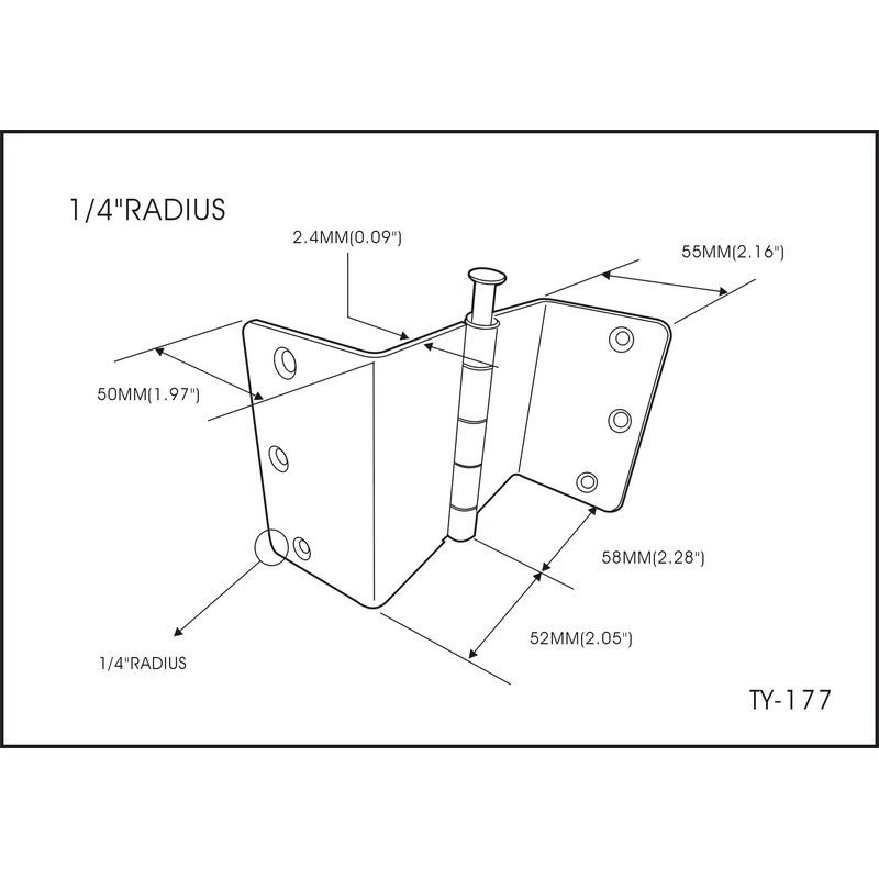 QCAA Heavy Duty 3.5" Swing Clear Offset Door Hinge Loose