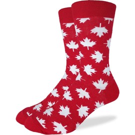 Good Luck Sock Men's Canada Maple Leaf Crew Socks,Large (Shoe size 7-12),Red