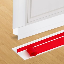 T-Shaped Silicone Weather Stripping Door Seal Strip - 1.37" x 10FT Strong Adhesive Draft Stopper for Door & Windows Gaps, Sliding Door Insulation, Shower Sweep (White)