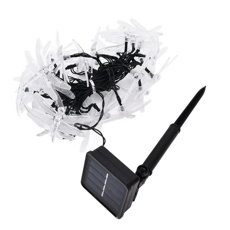 Dragonfly Solar String Lights 30LEDs Solar Powered Fairy Lights Waterproof