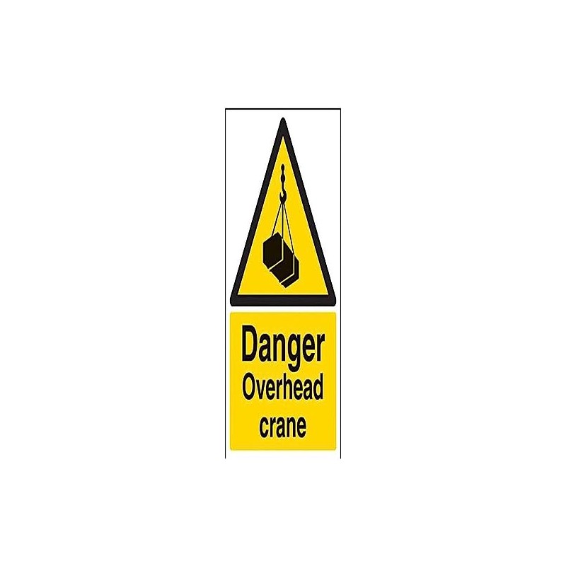 V Safety Danger, Overhead Crane Warning Sign - 200mm x