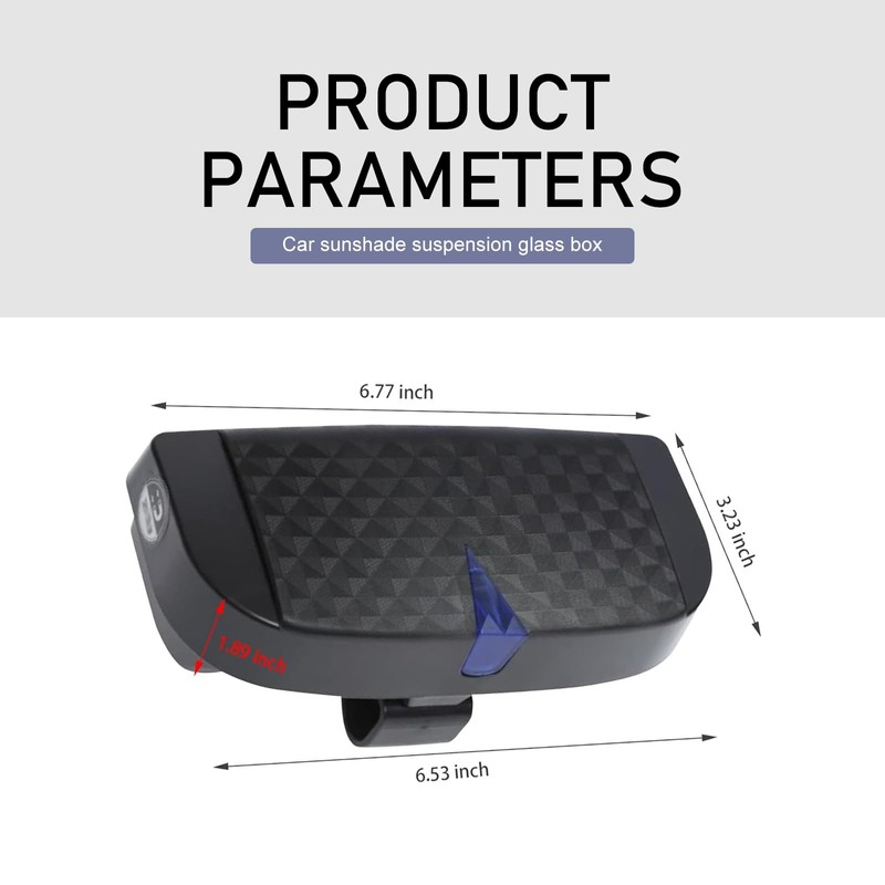 Arwrilt 1 PC Car Sun Visor Sunglasses Case, 6.7" x