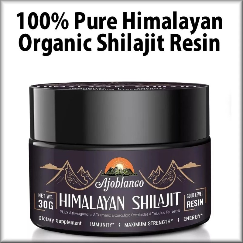Ajoblanco Shilajit 100% Himalayan Organic Resin, 600 mg per serving,