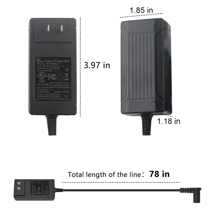 YXQZH Recliner Power Supply, 29V 2A Adaptor for Okin Lift