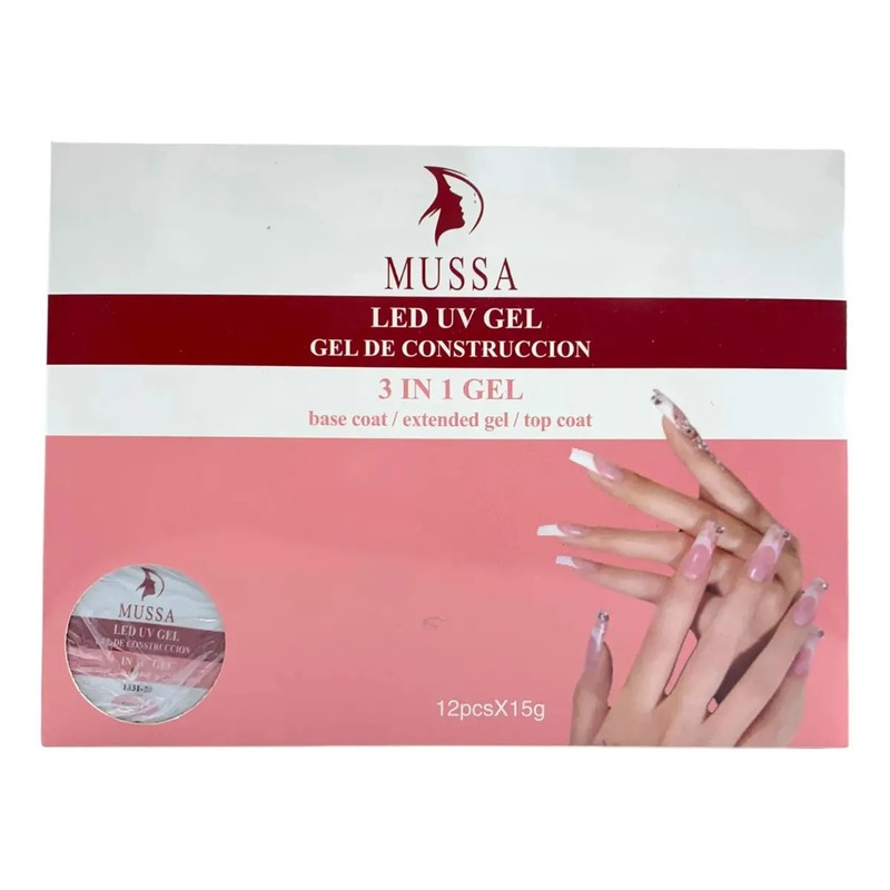Gel De Construcción Para Uñas X 12 Piezas Mussa Manicure