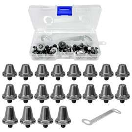 Boloest 20pcs Football Studs Replacement for Soft Ground, Aluminum Alloy Football Studs for Football Boots, Compatible with Most Football boots(11mm/13mm/15mm)