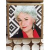 Golden Girls coasters with abstract backgrounds and gold trim