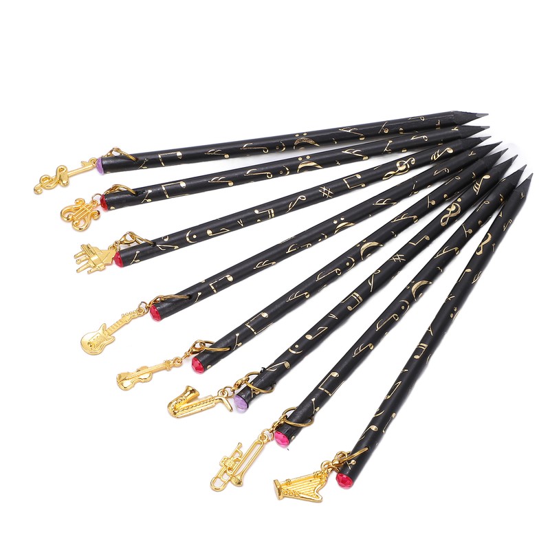 8Pcs Music Pencil Musical Note Stationery Set Kit with Pendant